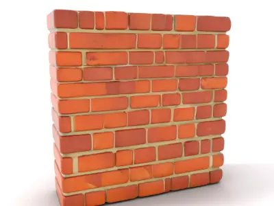 Brick Wall Rustic model pack Low-poly 3D model