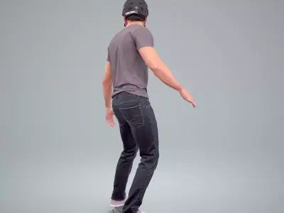 Sporty Man on the Skateboard SMan0302-HD2-O01P01-S 3D model