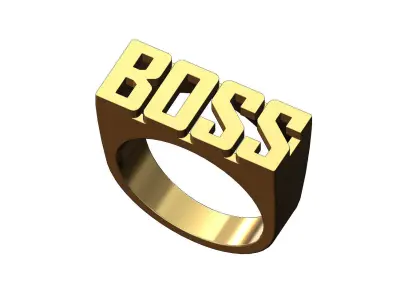 Boss name signet ring 3D print model