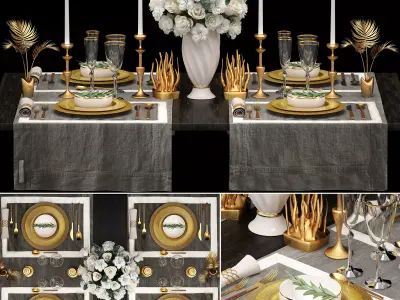 Luxury table setting 3D model
