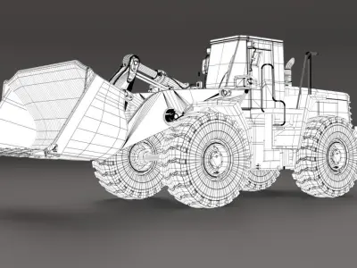 Wheel Loader 3D Model Low-poly 3D model