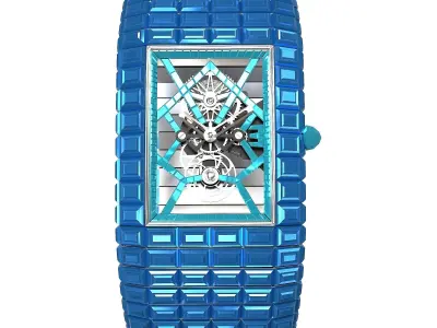 Jacob and Co Billionaire III Emerald Low-poly 3D model