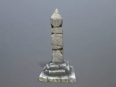 pillar Low-poly 3D model 6