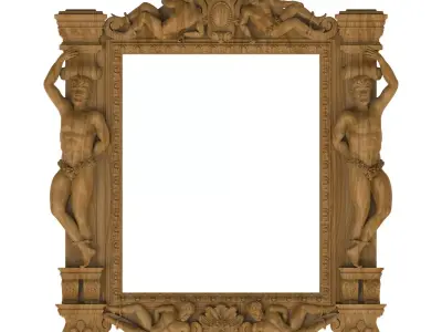 Carved picture frame STL 3D model 20