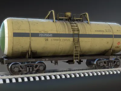 Railroad Tank Car Low-poly 3D model