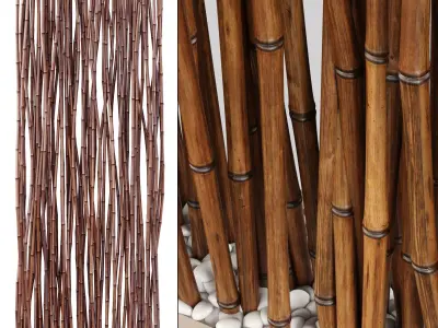 Bamboo low decor small pebble n4 3D model