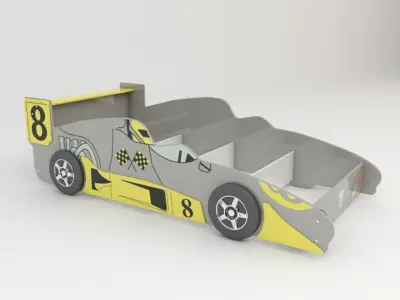 Kids Racecar Beds 3D model