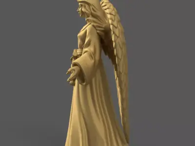 Elegant Angel Figurine STL for Christmas Nativity Scene 3D print model