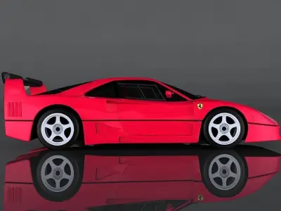 Ferrari f40 1989  Low-poly 3D model