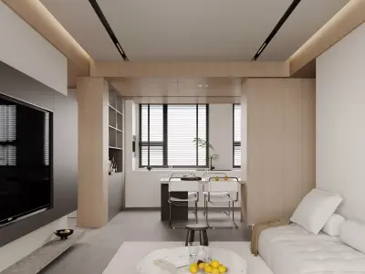 Modern living room dining room interior scenes 287 3D model