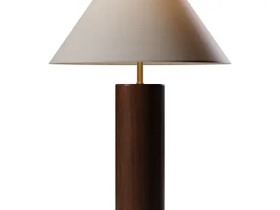 Modern Wood Column Table Lamp 3D model