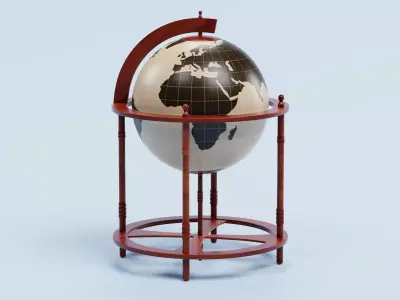 -Antique Globe- Low-poly 3D model