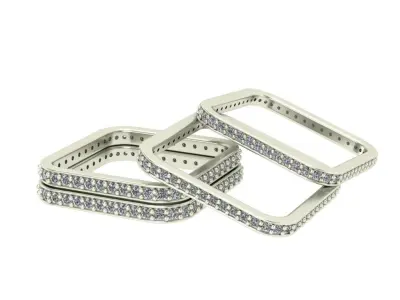 Eternity Rings With Gems Set 9 Sizes 3D print model  3D print model