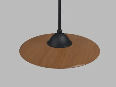 Anthracite Floor Lamp With Wooden Detail 3D model