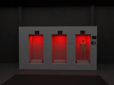 Human test halls Low-poly 3D model