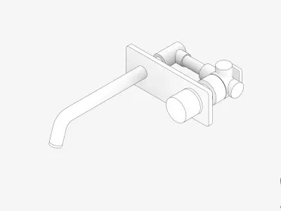 Wall Mixer Set - Luxury - Two Low-poly 3D model