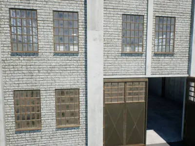 Old Industrial Factory Low-poly 3D model