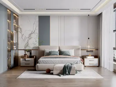 bedroom villa Home Modern decoration 3D model purchase