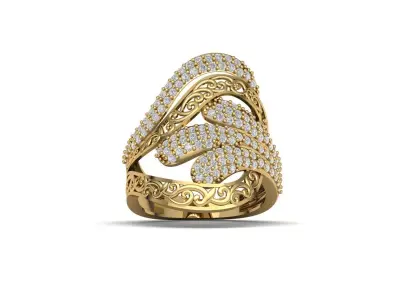 STL 3DM Women Ring Womens Ring Diamonds With Stone Model 3D print model