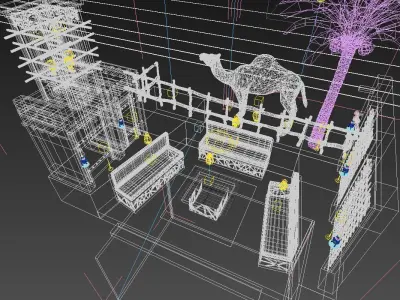 Traditional Arabic seating 3D model