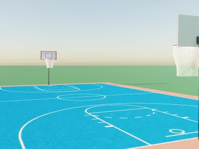 Basic Basketball Court Free low-poly 3D model