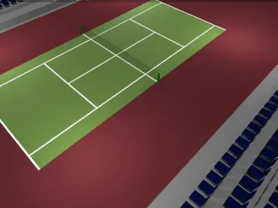 Tennis Court Low-poly 3D model