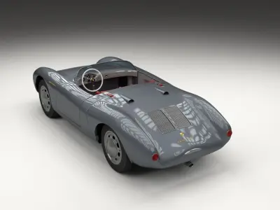 Porsche 550 Spyder gray 3D model