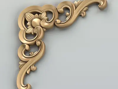 Carved decor corner 014 3D model