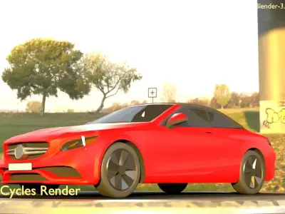 City Car 35 Upper Class Type-A Red Low-poly 3D model