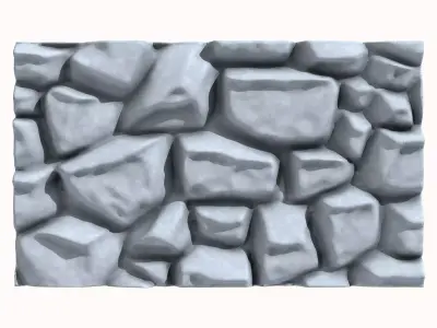 Fissured Granite Wall Detail 3D model