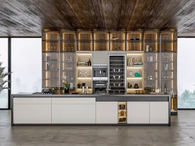 Kitchen Modern interior 0037  3D model