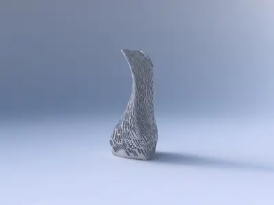 Vase twist puffy bent triangle with dense twisted organic lat... 3D print model