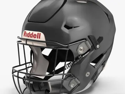 Riddel Speedflex Helmet Black Low-poly 3D model