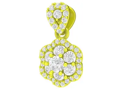 A7597 Luxury Hongkong Style Flower Diamond Women Pendant 3D Mode 3D print model