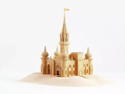 Majestic Sandcastle model pack Low-poly 3D model