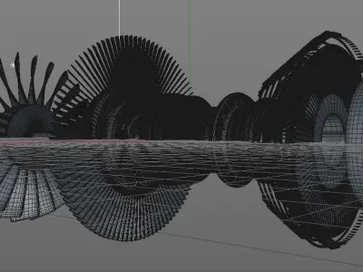 Aerospace Engine inside 3D model