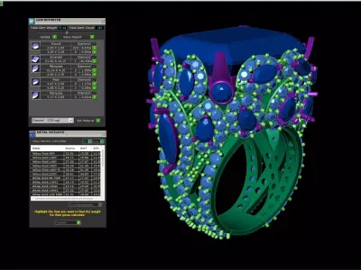 Massive Statement Cocktail Halo Ring US Size 9 3D print model