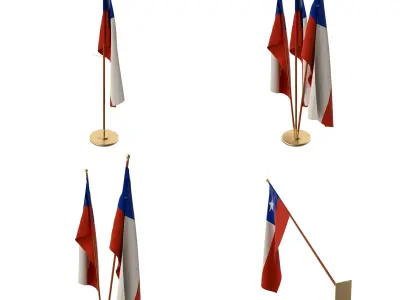 Chile Flag Pack 3D model