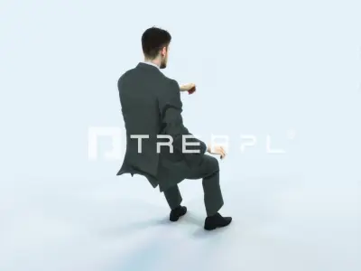 Posture 20H Driver Driving Sitting Elegant Business Man Low-poly 3D model