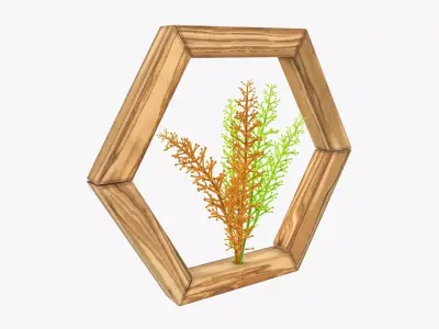 Frame with decorative artificial flower 3D model