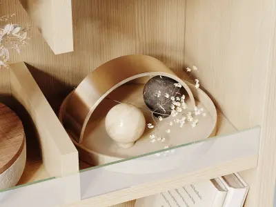 Shelf Oiled Oak Low-poly 3D model