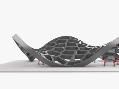 Wavy Cells Structure 3D model