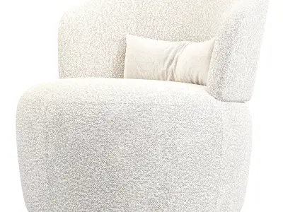 Amber Boucle Swivel Chair By Castlery 3D model
