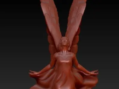angel statue of with wings 3D print model