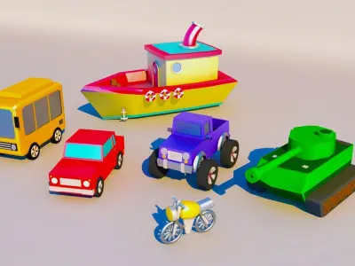 Low Poly Cars car Low-poly 3D model