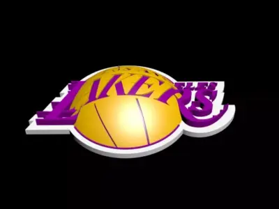 LA LAKERS badge 3D print model