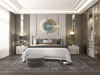 Modern Bedroom Scene 12 3D model