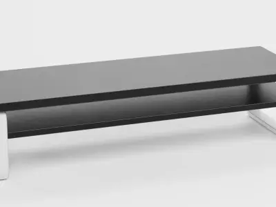 TV Table V2 - Universal Black Console Low-poly 3D model
