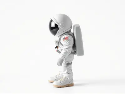 Astronaut with Modular Helmet and Lunar Boots model pack Low-poly 3D model