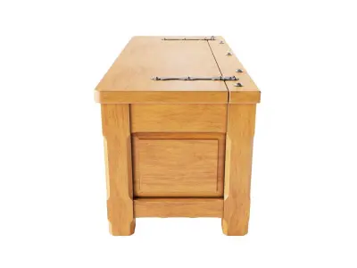 Traditional Wood Chest 3D model